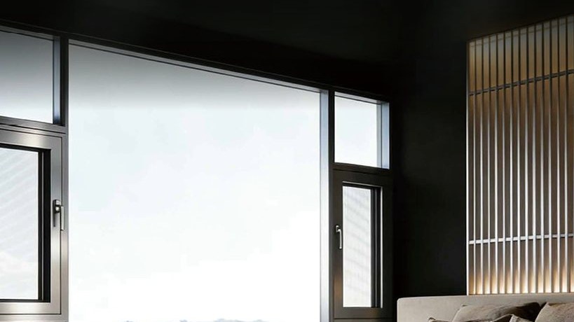 Curved corner window, welded frame
