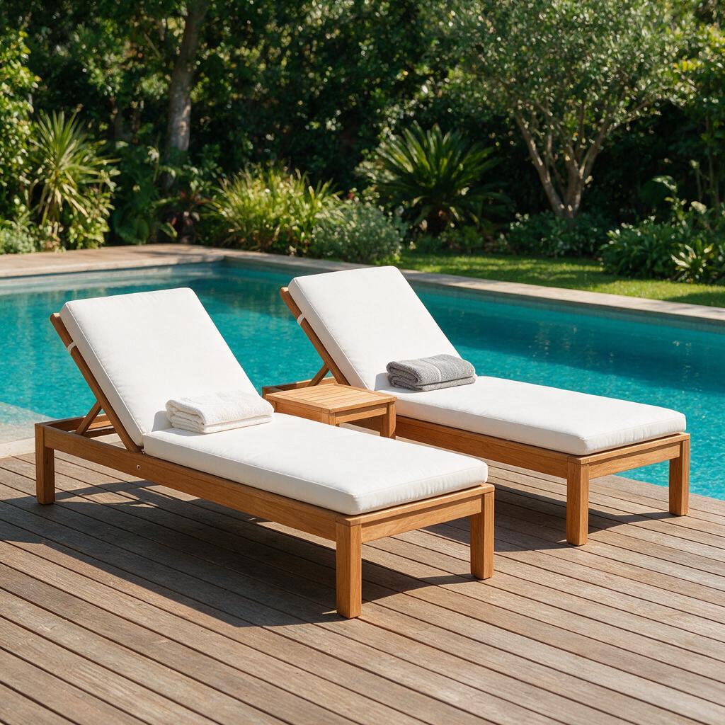 Poolside terrace setting